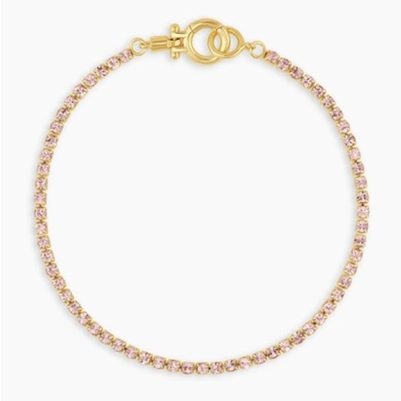 Gorjana Jewelry - Gorjana 18k Gold Plated Brass Blush Pink Crystals Lexi Bracelet Womens Jewelry